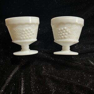 Vintage Anchor Hocking White Milk glass Sherbet  Bowls